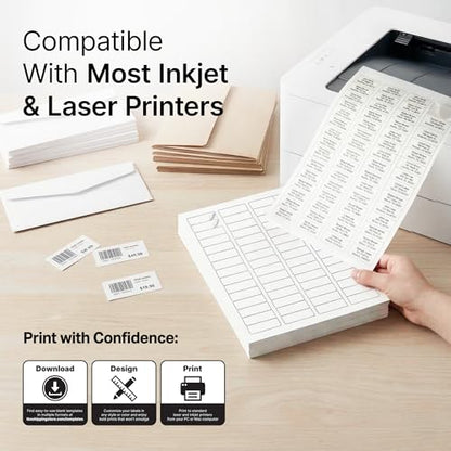 1.75" X 0.5" Matte White Return Address Labels (30 Sheets, 2400 Stickers) - size: 1-3/4" X 1/2"