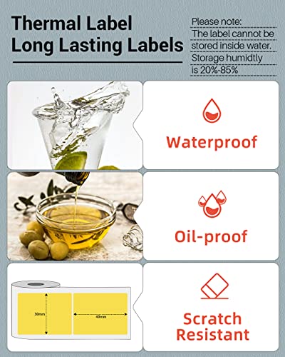 Phomemo Yellow Labels, 1.57"x1.18" M110/M100/M220/M108 Thermal Stickers - color: Yellow, size: 1.57"x1.18"