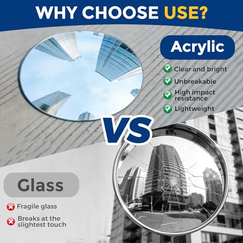 11.7in acrylic convex mirror 180° adjustable wide-angle indoor security mirror suitable for monitoring blind spots in parking lots Garage warehouses offices and traffic safety management - size: 11.7in