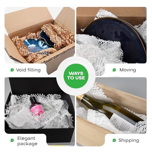 IDL Packaging White HexaFil Honeycomb Packing Kraft Paper 15" x 20400" (1700 ft) in Self-Dispensed Box - Patented Cushioning Meterial for Void Filling, Moving, Shipping - Alternative to Bubble Plastic - size: White, 15" x 1700 feet