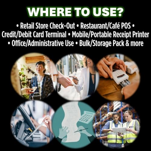 DU-MOST 5230 Thermal Receipt Paper Rolls, 2-1/4" x 80 ft, 50 Pack, BPA & BPS Free Premium Cash POS Register Paper Bulk for Credit Card Terminals, Receipt Printers, Fits Glover Mini and Mobile Printers - size: 2-1/4" x 80 feet