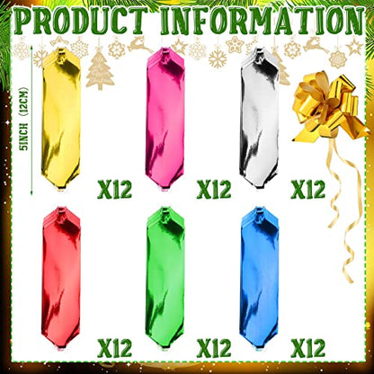 Chunyin 72 Pcs 5 Inch Pull Bows for Gift Wrapping Gift Bows, classic Color - color: Red, Gold, Green, Rose Red, Silver, Blue