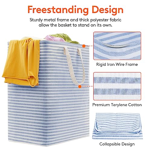 Lifewit 100L Large Laundry Baskets, Laundry Hampers Bags, 2 Pack, Blue - color: Blue, size: 100L