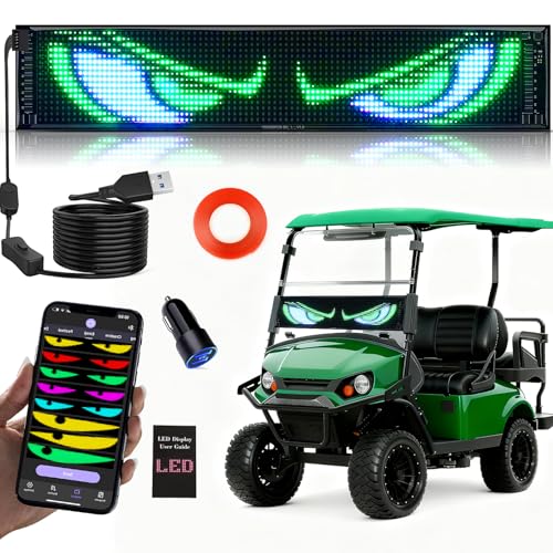 Kjoy Devil Eyes LED Light for Truck, 23.6''x4.7'' Flexible LED Display for Car Window, Digital Scrolling Programmable Sign, Dynamic Personalized Big Eye Lights for Truck Windshield - size: 23.6"x4.7"-1PCS