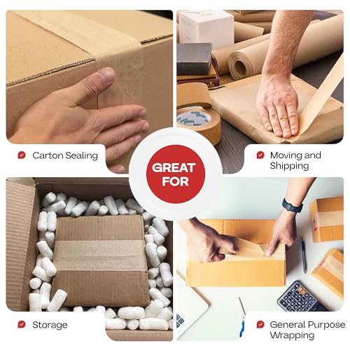 IDL Packaging 3" x 375' Water-Activated Kraft Gummed Tape, 70lb (2-Pack) - color: Brown, 70 lbs