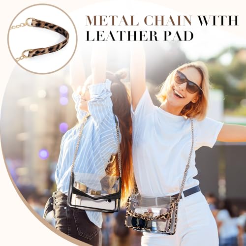 Missnine Clear Bag for Stadium Events Clear Crossbody Purse Stadium Approved Women Transparent Shoulder Bag for Concerts - color: Leather Flap Leopard