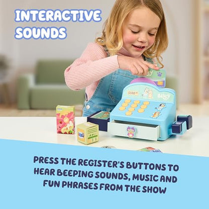 Bluey Cash Register Playset, Interactive Play Register with Scanner - style: Cash Register