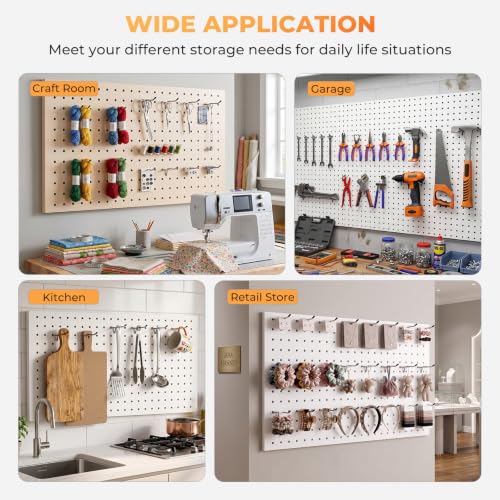 INCLY 50 Pack Pegboard Hooks, 4 Inch Metal Peg Board Hooks Accessories - color: Silver, size: 4 Inch