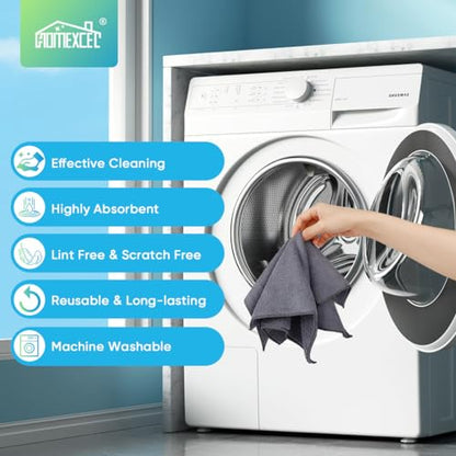 HOMEXCEL Grey Microfiber Cleaning Cloth, Microfiber Towels for Car, 12 Pack - color: Grey
