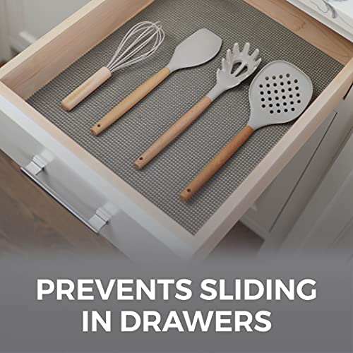 HOME GENIE Shelf Drawer and Cabinet Liner, Non Adhesive, 12x20 Slate Gray - color: Slate Gray, style: 12" x 20'