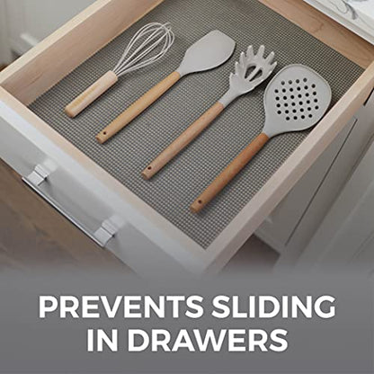 HOME GENIE Shelf Drawer and Cabinet Liner, Non Adhesive, 12x20 Slate Gray - color: Slate Gray, style: 12" x 20'