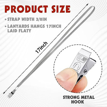 Hoolerry 300 Pcs Lanyards Bulk for ID Badges, Flat Swivel Hook, Gray - color: Gray