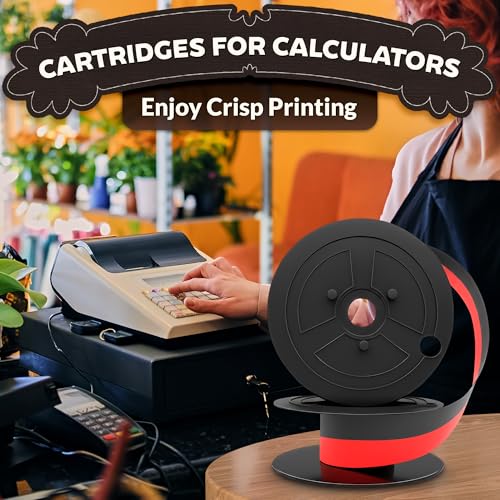 3 Pcs Canon MP11DX Calculator Ink Ribbon, Red/Black, 18 ft x 0.5 in