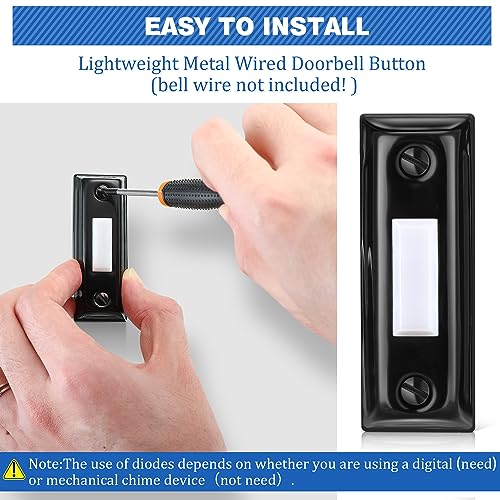 Saillong Wired Doorbell Chime with 2 Lighted Push Buttons, Bar Style - style: Checked