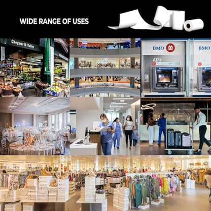 (50 Rolls) 3 1/8 x 230 Thermal Paper Receipt Rolls, Premium Quality Thermal Printer Paper, Thick Receipt Paper Rolls, Fits All POS Cash Registers, BPA Free - size: 50 Rolls, style: 3 1/8" 230