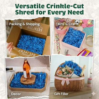 10LB Light Blue Crinkle Paper Filler Gift Wrap USA Made - color: Light Blue, size: 10 LB