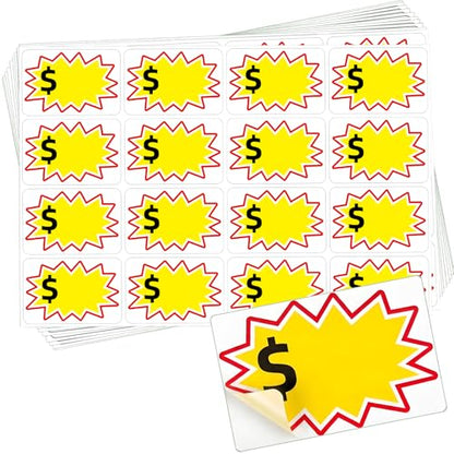Garage Sale Stickers PP Synthetic Paper Removable Adhesive Price Tag Labels - size: 2x3