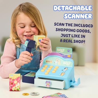 Bluey Cash Register Playset, Interactive Play Register with Scanner - style: Cash Register