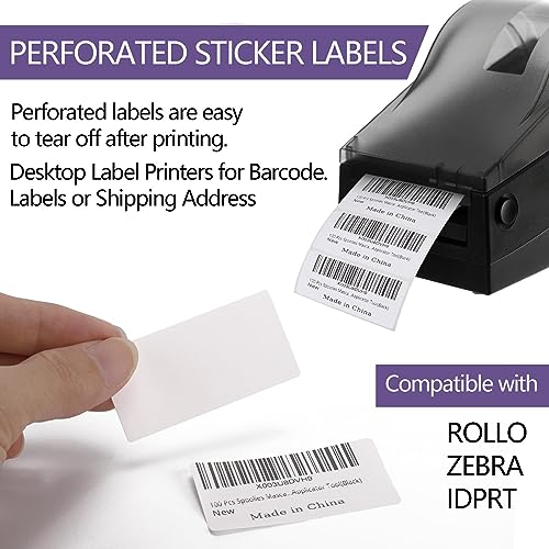 2000 Pcs White Labels Stickers to Write On 2 x 1 Inch, Waterproof and Oil Resistant Blank Barcode Labels for Food Containers Jars Pantry Organization