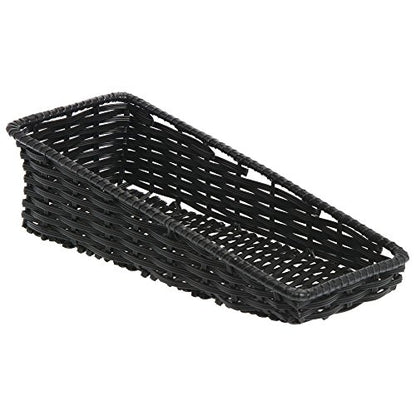 HUBERT Black Storage Basket with Tapered Front - 7 1/2"L x 18"D x 1 1/2" to 5"H - color: Black, size: 7.5"Lx18"Dx1.5-5"H