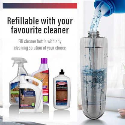 Spray Mop for Floor Cleaning, 2 Pack with Refillable Bottles & Pads - color: Red Blue