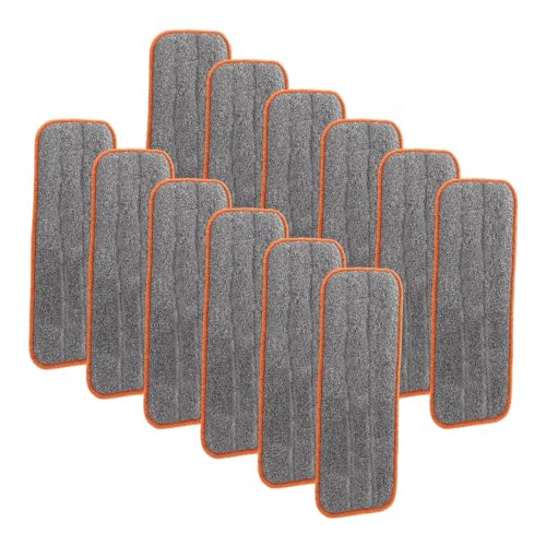 Superio Microfiber Mopping Pad, 8 x 4.5 Inch Reusable Washable Mop Replacement Pad, Streak-Free Cleaning Pad for Household Floor Cleaning - 12 Pack - color: Gray, size: 12 Pack