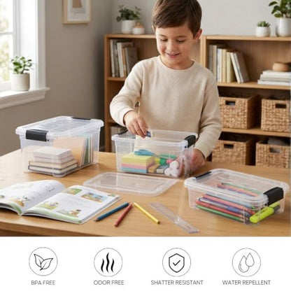 Superio 1.05 Quart Mini Clear Plastic Storage Container with Lid, Stackable Small Organizer Box for Crayons, Art Supplies, Beads, Sewing, Stationery & Food Storage, 2 Pack - size: 1.05 Quart