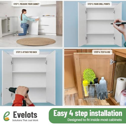 Evelots Kitchen Wrap & Food Bag Organizer Wall/Cabinet Mount, 4-Pack, Black - color: Black, size: 4 Pack
