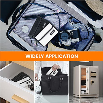 Fireproof Money Bag, 5 x 8 inches Fireproof Wallet, Waterproof Cash Bag with Zipper, Small Fireproof Cash Bag for Valuables - color: Black, size: 6 Pack