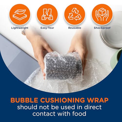 Campior Small Bubble Cushioning Wrap for Moving and Shipping - 30 Ft Bubble Packing Wrap for Packaging Boxes and Mailers, Clear Bubble Roll Moving Supplies, Perforated Every 12 inches, Pack of 1 - size: Pack of 1