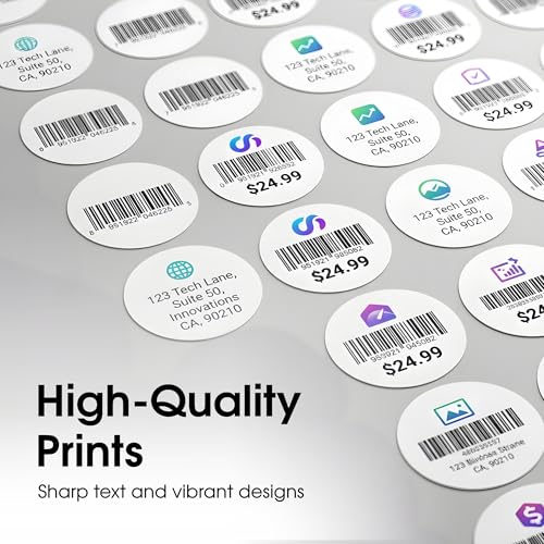 0.75" Circle Labels for Laser & Inkjet, Spartan Industrial Template C001 - size: 0.75" Circle