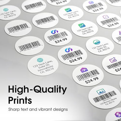 0.75" Circle Labels for Laser & Inkjet, Spartan Industrial Template C001 - size: 0.75" Circle