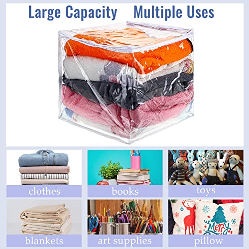 Shappy 6 Packs Clear Plastic Storage Bags with Zipper, 12 x 12 x 12 Inch - size: 12 x 12 x 12 Inch