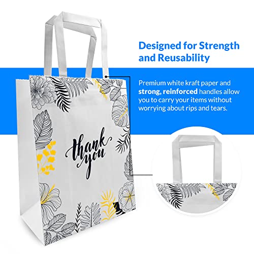 Reli. Thank You Paper Bags with Handles (110 Bulk) White