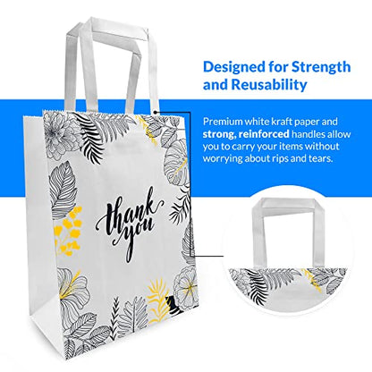 Reli. Thank You Paper Bags with Handles (110 Bulk) White