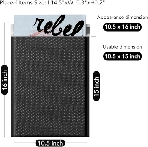 Fuxury Black Bubble Mailers 10.5x16" Padded Envelopes 3750Pack Bulk Pallet - color: Black, size: 10.5x16" 3750PC