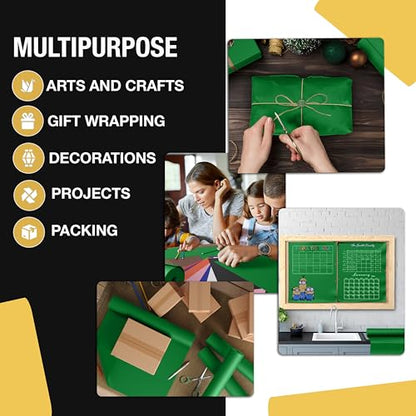 Crown Display Emerald Green Kraft Paper Roll - 36" X 1320" (110' Ft) - Perfect for Shipping & Packing - color: Emerald Green, size: 36" x 1320"