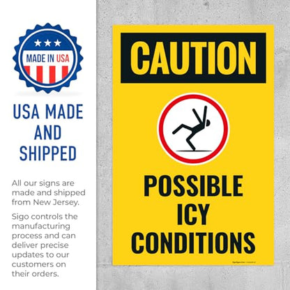 Caution Possible Ice Conditions Sign Kit, - size: 24x36 Inches, style: 2 Pack - Replacement Panels