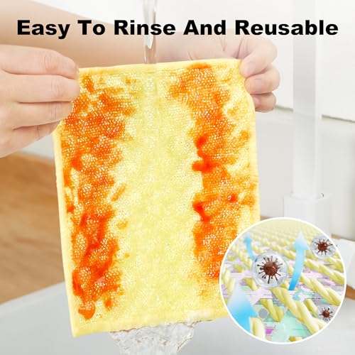 JOYMOOP Microfiber Cleaning Cloth, 6 Piece Set, Extra Small, Yellow - color: U