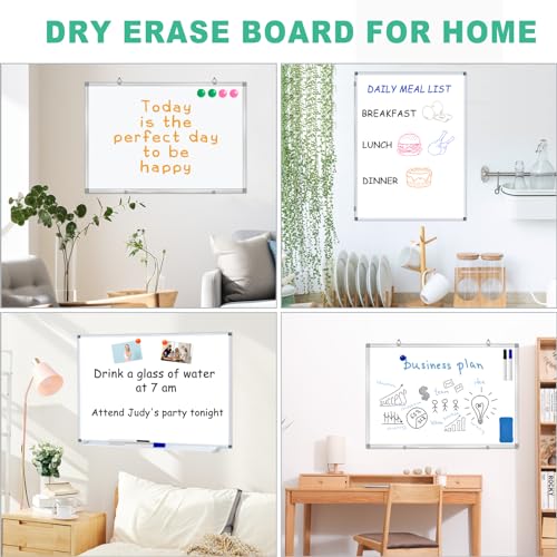 H-Qprobd 3' x 2' Whiteboard Dry Erase White Board for Wall 36x24 (3pcs) Magnetic Boards for Office Classroom & Home, Small Wall Whiteboard Including 6 Markers, 20 Magnets, 2 Erasers - size: 36"x24"(3pcs)