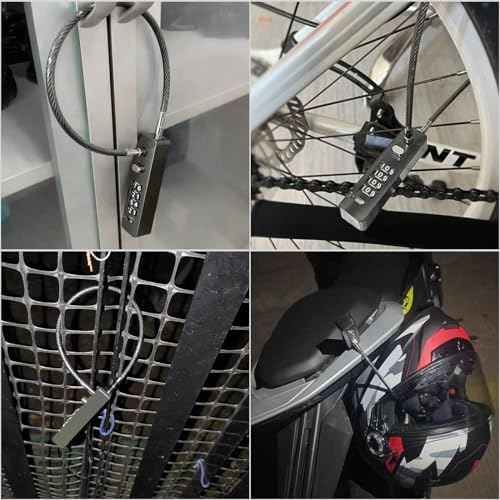 gate Locks for Outdoor Fence gate Lock Locker Lock Bike Lock Cable Chain Lock Combination Lock Outdoor(Pink) - color: Pink