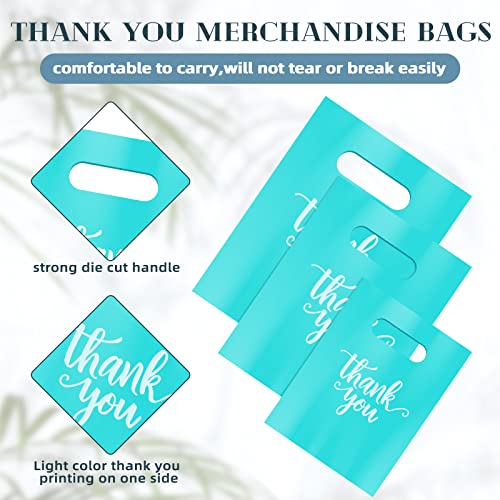 Eersida 200 Pcs Thank You Bags for Small Business, Turquoise - color: Turquoise