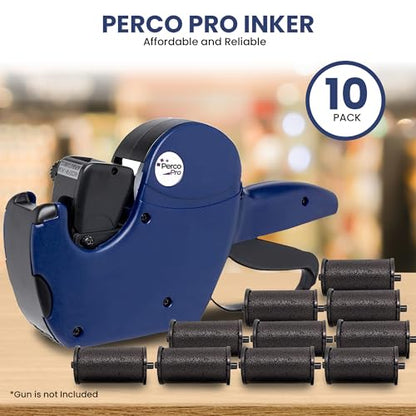 Perco Ink Roll for Perco Pro (1 and 2 Line) Price and Date Guns - Pack of 10 Replacement Inkers - Easy to Load, Premium, Clear & Bold Prints - Made in USA - size: 10 Pack