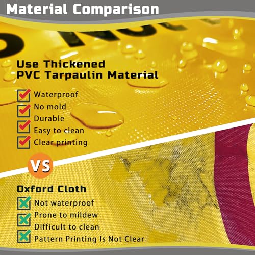 Safety Caution Barricade 3Panels Foldable Security Signs With PVC Tarp Removable Safety Barrier Wet Floor Guard Symbol Clear Printing Safety Fence(Yellow) - color: Yellow-3pcs