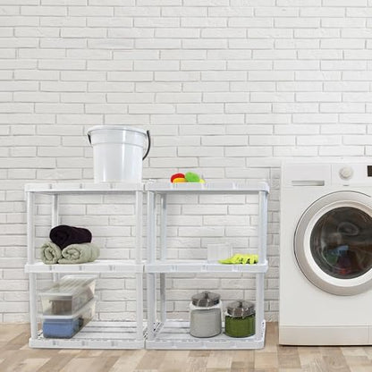 Gracious Living Knect-A-Shelf 3 Shelf Solid Light Duty Storage Unit, White - color: 3 Shelf - White, size: 1 Pack