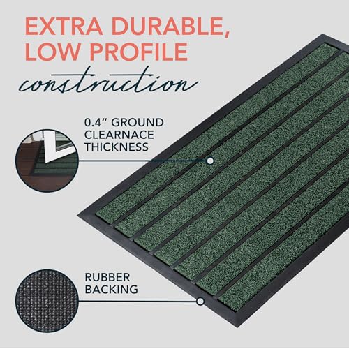 ubdyo Extra Durable Door Mat Outside Entrance (30" x 17", Bright Green) - color: Bright Green, size: 30" x 17" (Rectangular)