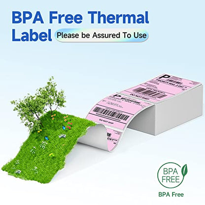 Phomemo 4x6 Thermal Shipping Label Pink (500 Pcs 4x6 Fanfold Labels) - color: Purple