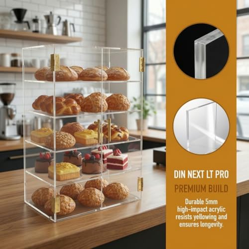 5 Tiers Countertop Bakery Display Case - size: 5Tiers