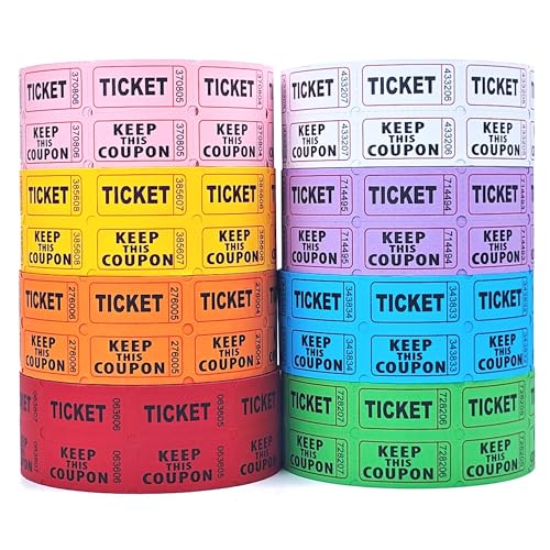 Homrelaxy 17600 Pairs Double Raffle Tickets, 50/50 Raffle Tickets Roll