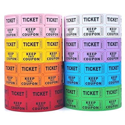 Homrelaxy 17600 Pairs Double Raffle Tickets, 50/50 Raffle Tickets Roll